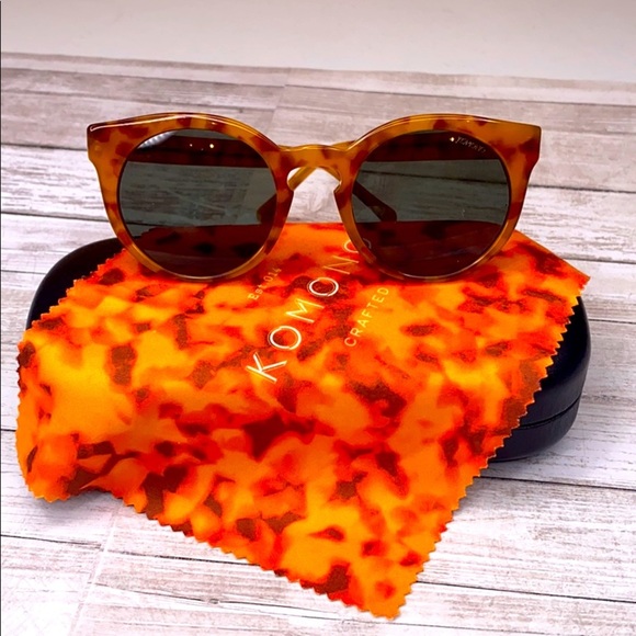 KOMONO Sunglasses Lulu tortoise cateye Women's round brown orange - Picture 11 of 14